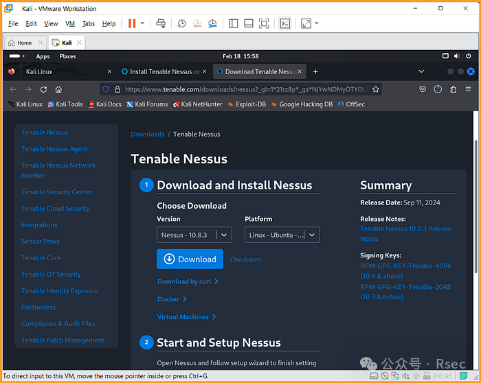 Tenable Nessus官方下载页面