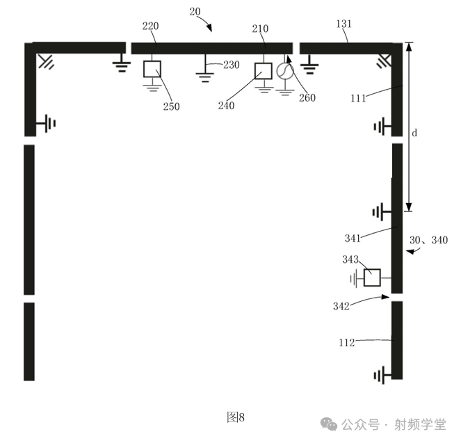 图8：主天线+第四子天线