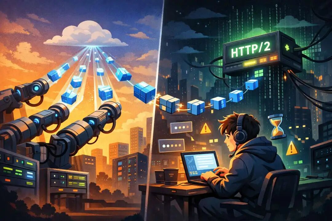 HTTP/2多路复用与并行请求示意图