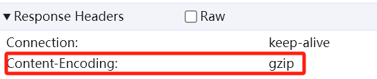 HTTP响应头显示Content-Encoding为gzip