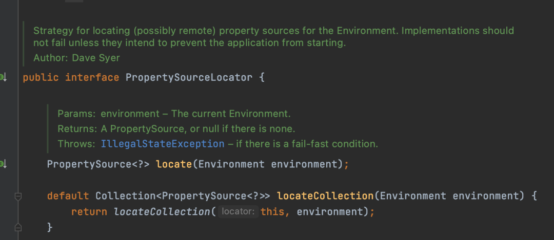 PropertySourceLocator接口定义