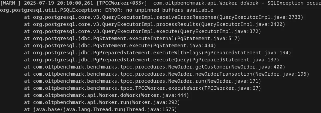 shared_buffers设为128kB时的错误日志