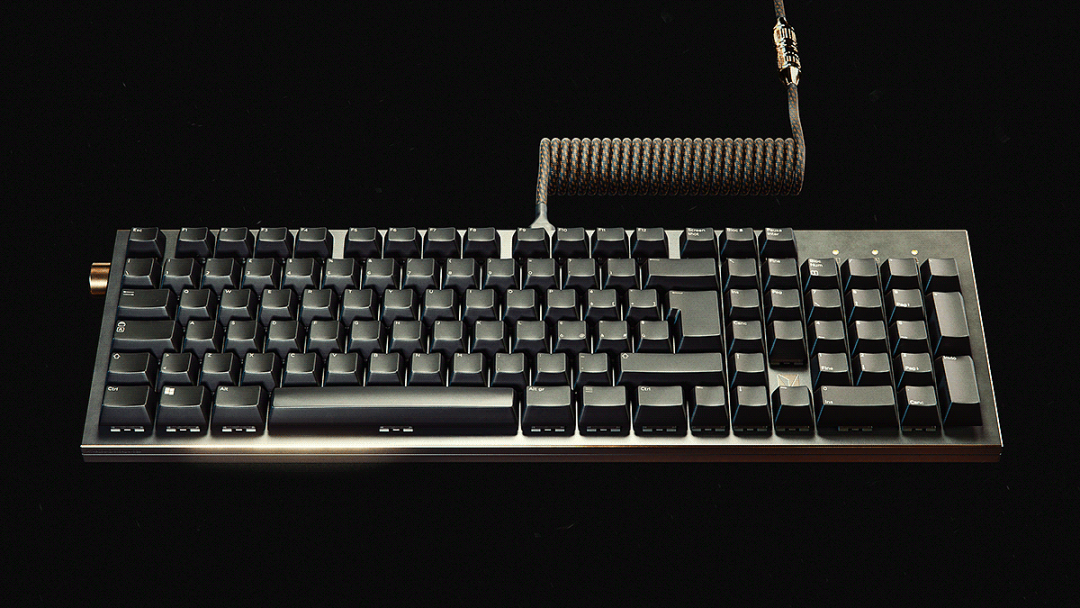 黑色键盘蓝色背光边缘俯视图