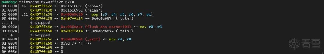 构造的ROP栈布局