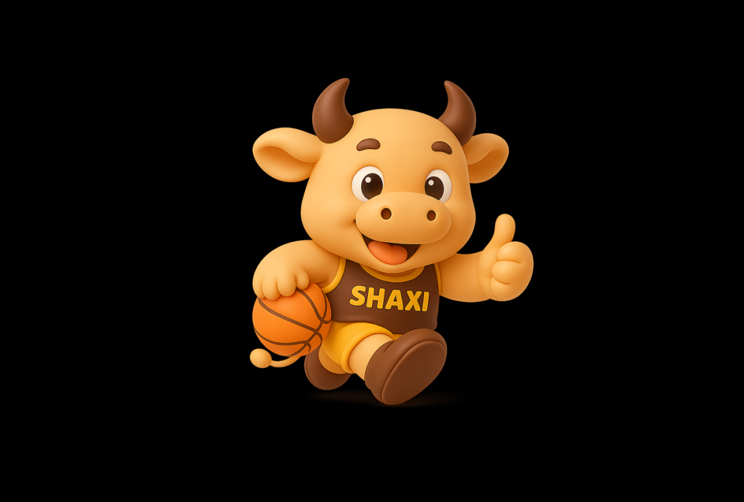 卡通牛打篮球的IP形象用作图标