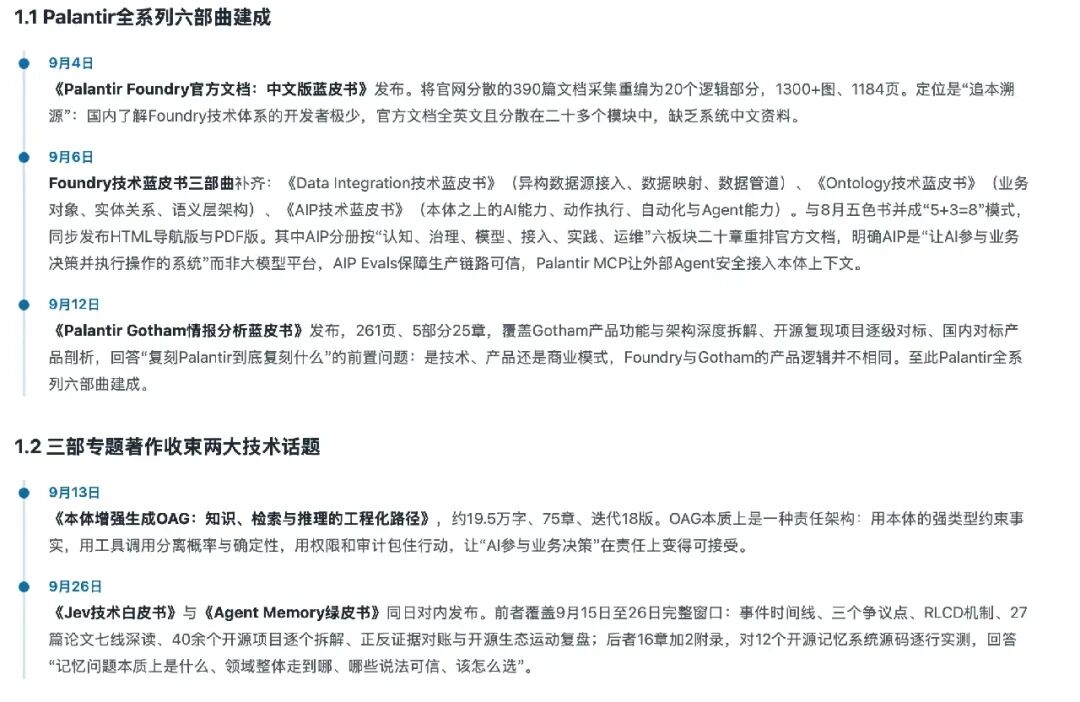 Palantir全系列六部曲与专题著作发布进度