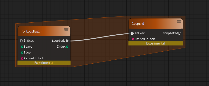 PyFlow节点连接示例：forLoopBegin与loopEnd循环控制逻辑