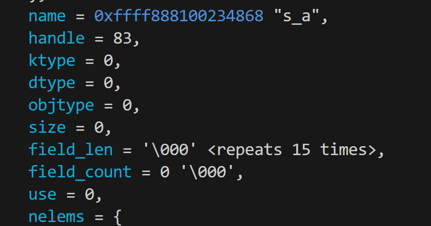 目标集合 s_a 的结构体字段
