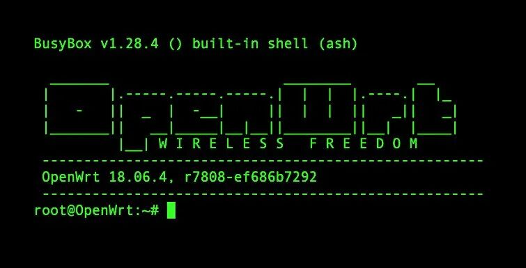 OpenWrt 路由器 BusyBox 终端启动界面