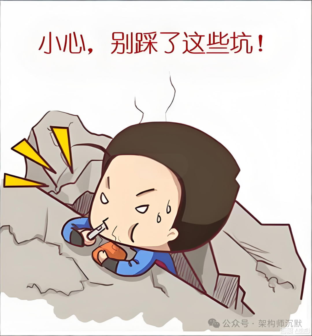 卡通人物掉入陷阱