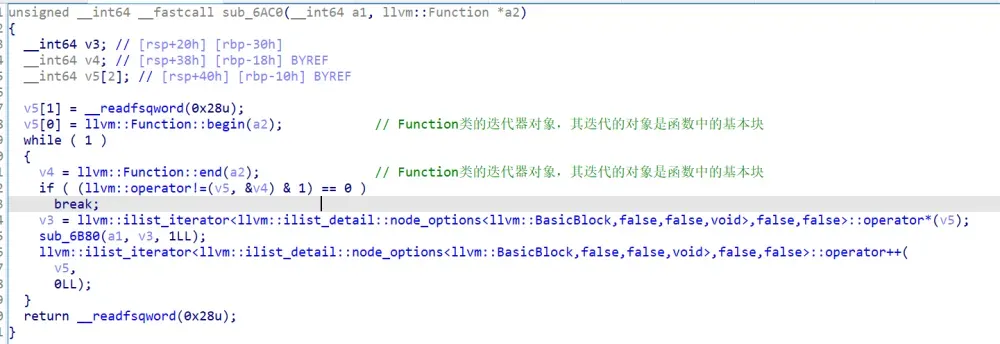 遍历函数基本块的代码