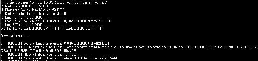 U-BOOT booti 启动内核日志