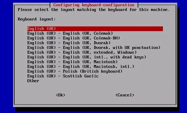 精简版首次启动键盘配置界面