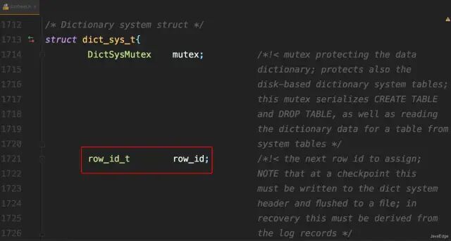 dict_sys 维护全局 row_id 的代码