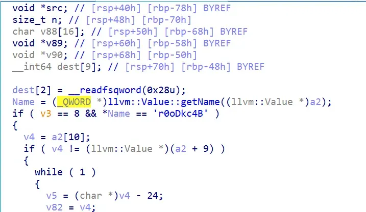 识别目标函数名的代码