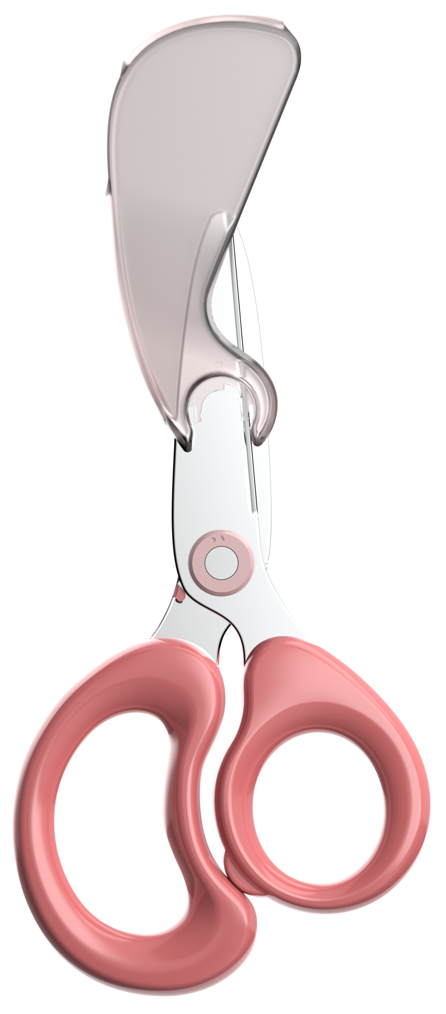 粉色手柄剪刀特写