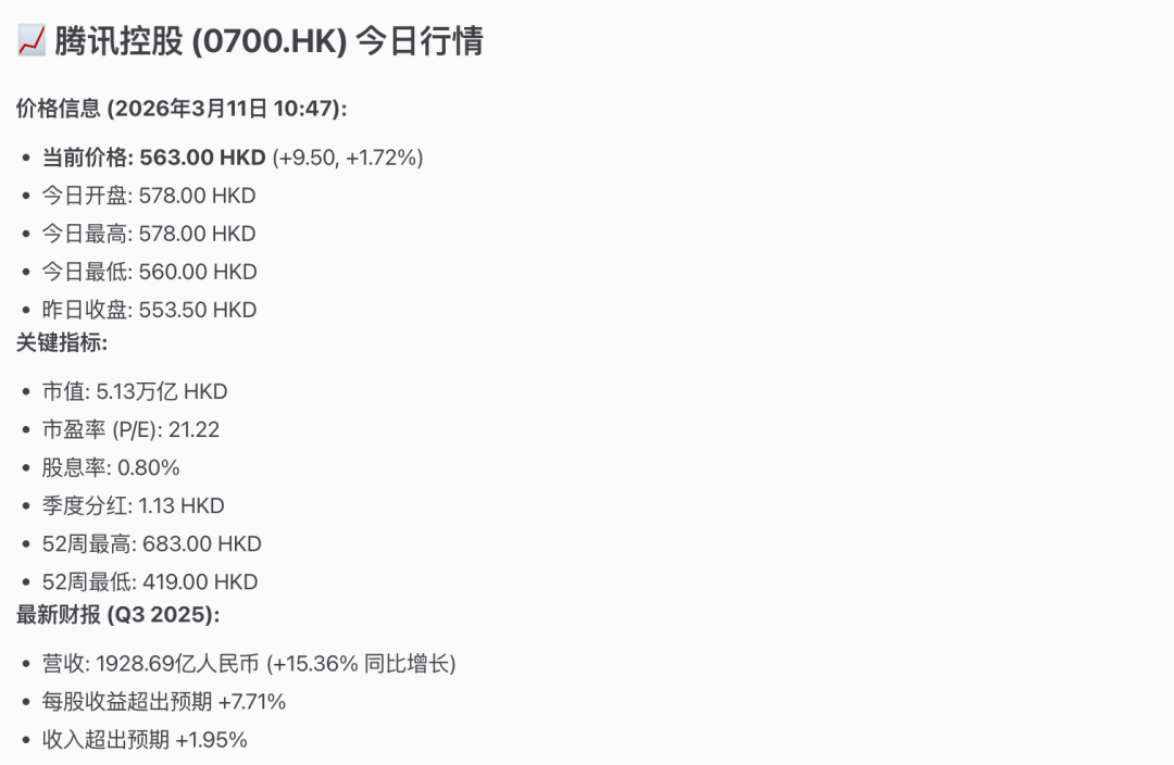 腾讯控股股票行情分析报告结果