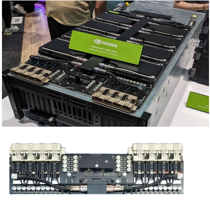 搭载NVIDIA A100的服务器内部液冷环境示意