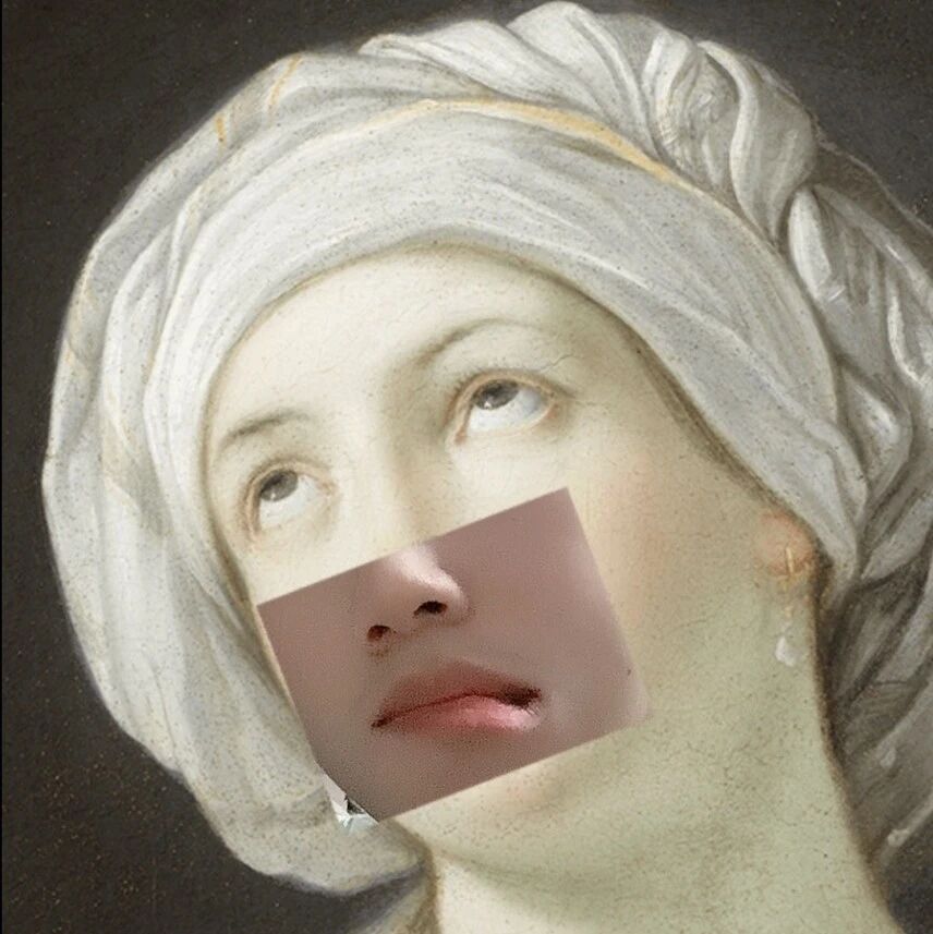 古典肖像与现代面孔的对比艺术图