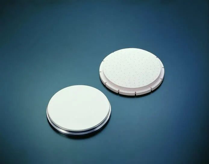 两种用于固定晶圆的静电吸盘部件对比