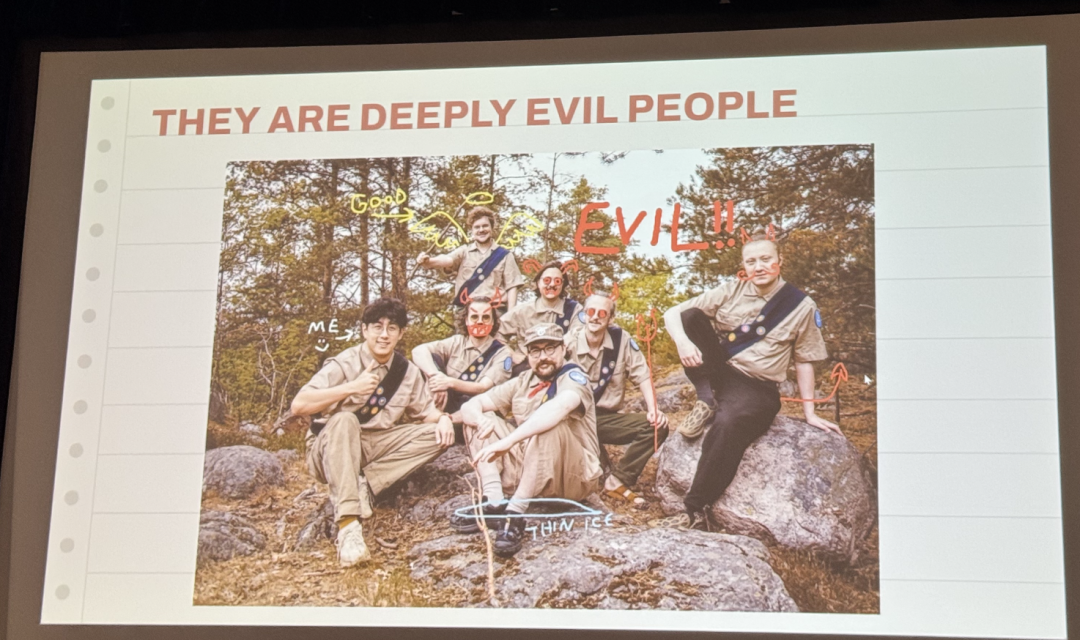 团队合照恶搞图“他们是极度邪恶的人”