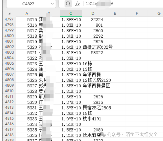 批量获取到的用户信息表格