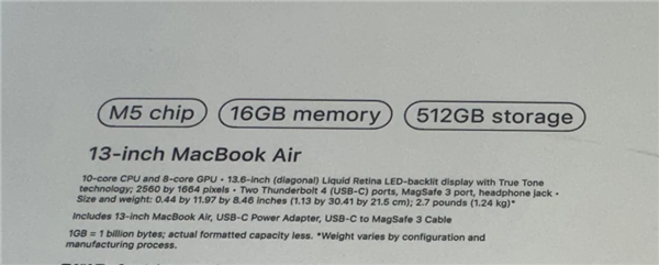 13英寸MacBook Air规格参数