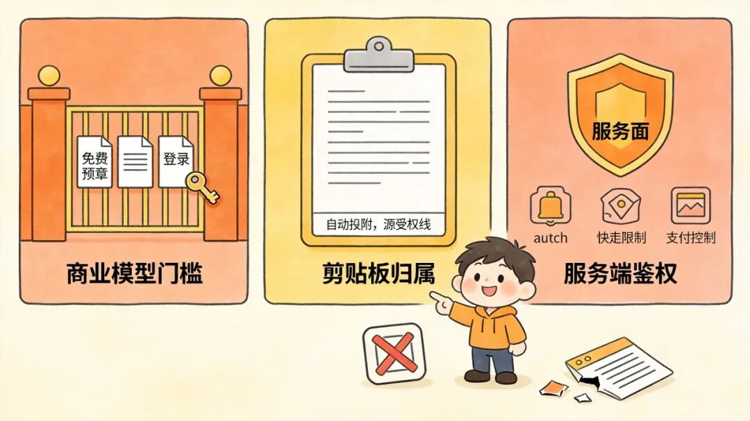 商业模型门槛与剪贴板归属方案对比图