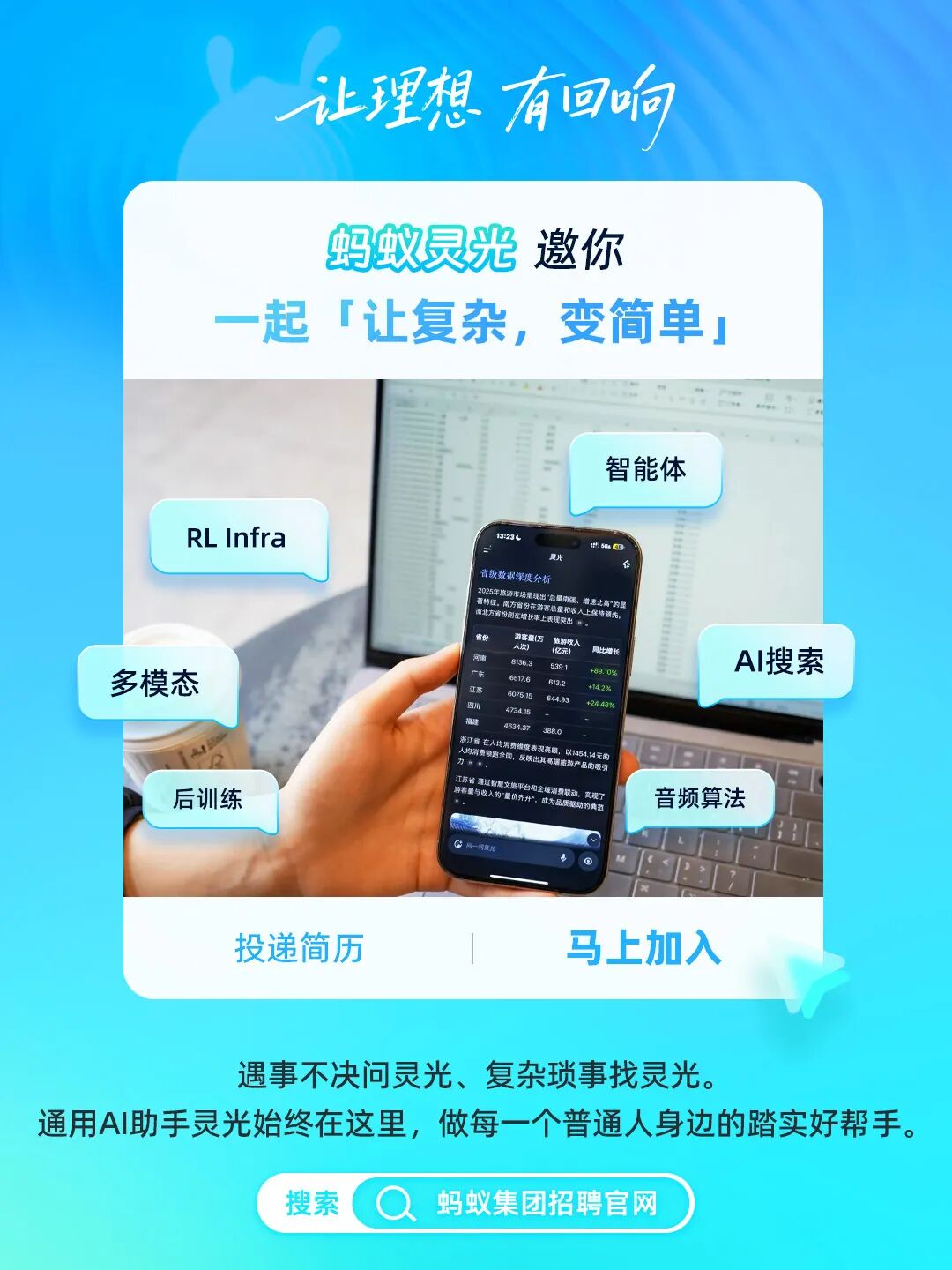 蚂蚁灵光AI助手招聘宣传图
