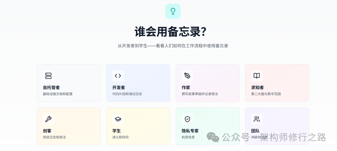 Memos 用户群体示意图