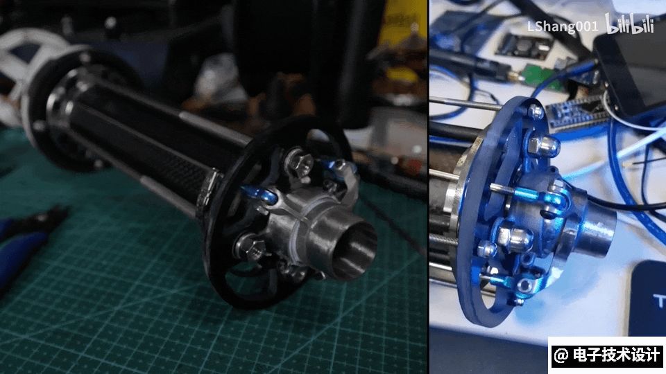 碳纤维外壳的推力矢量控制机构实物特写