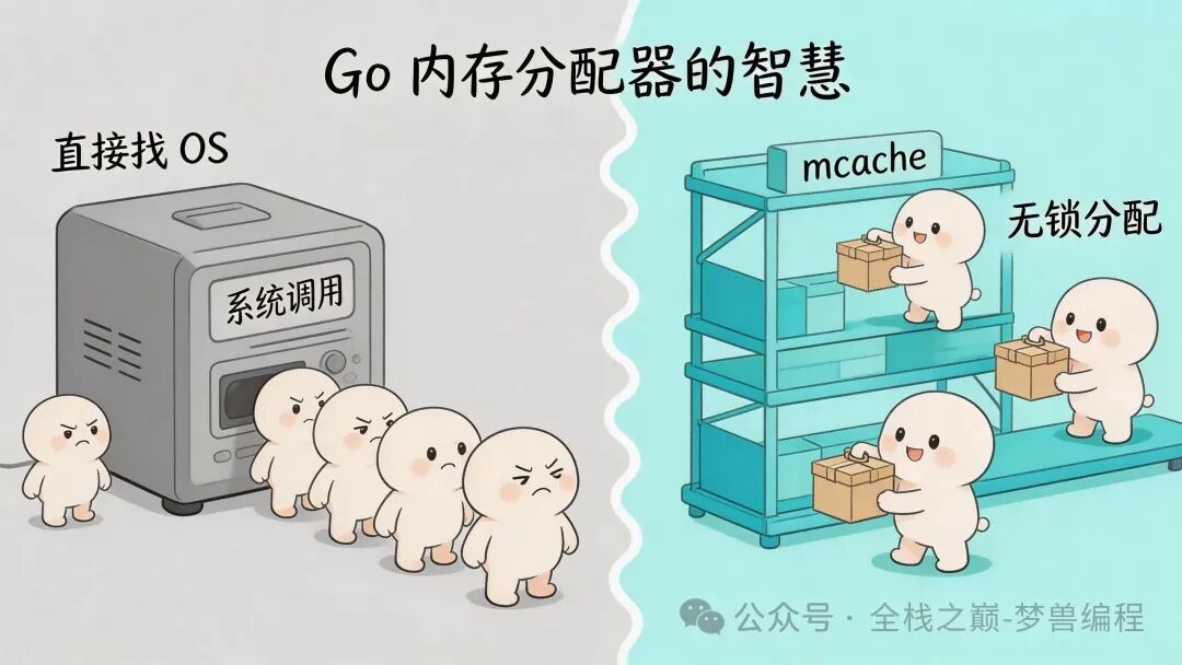 Go内存分配器优化对比:直接找OS vs 三级缓存