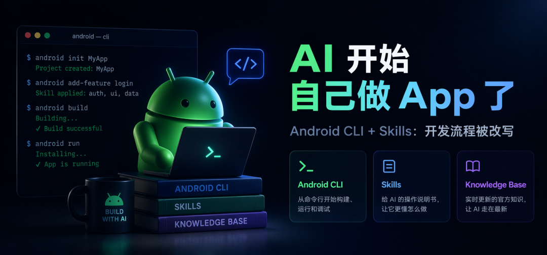 Android CLI与AI开发工具功能示意图