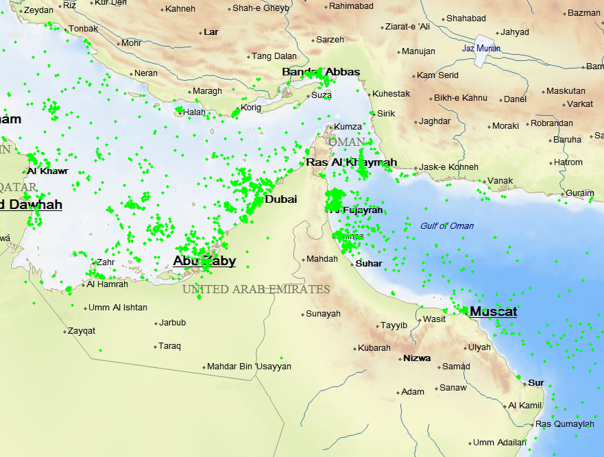 霍尔木兹海峡及中东地区地图