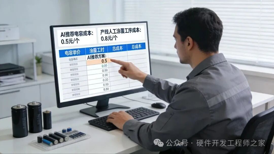 AI成本分析与产线工序成本对比图