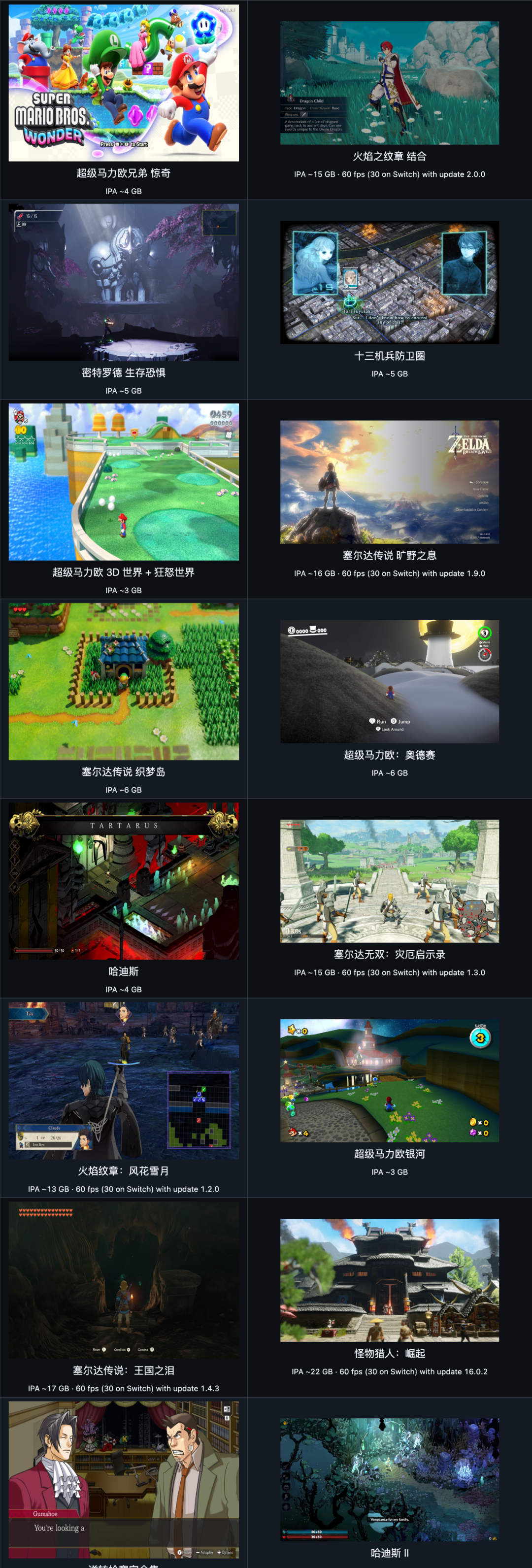 nxnative 支持的 Switch 游戏库界面截图