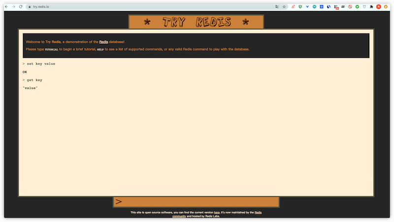 Try Redis 在线演示界面