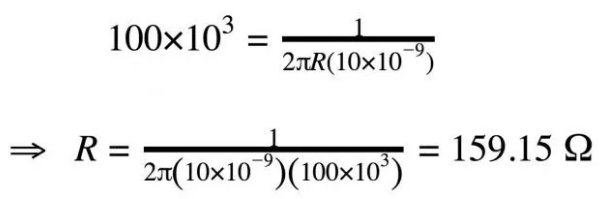 根据截止频率和电容值计算所需电阻
