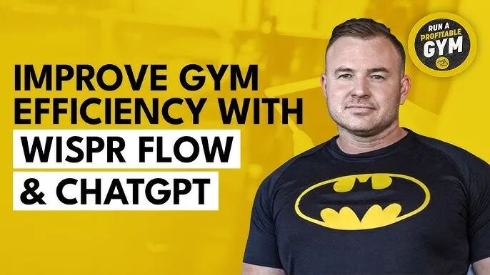 Wispr Flow与ChatGPT提升健身效率的宣传图