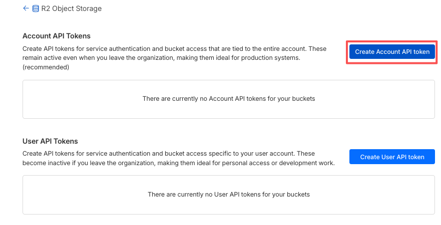 R2 API Tokens 管理页面