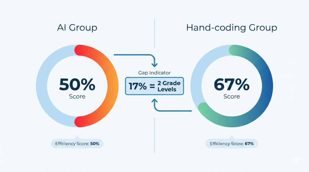 AI组与手工编码组表现对比环形图