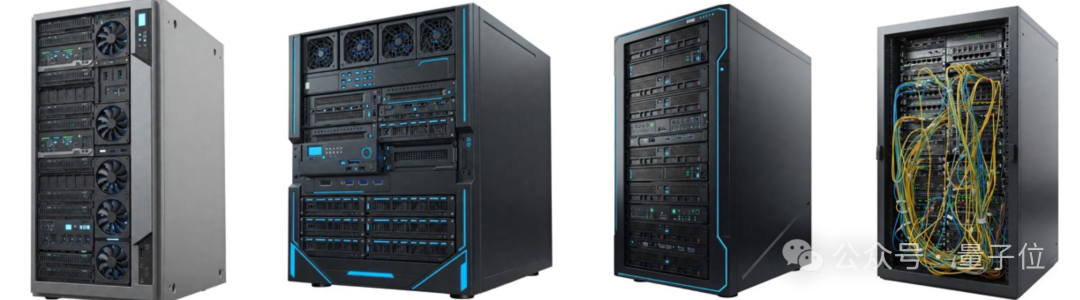 多台服务器机柜并列展示
