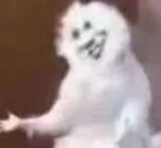 一个模糊的白色卡通形象动图截图