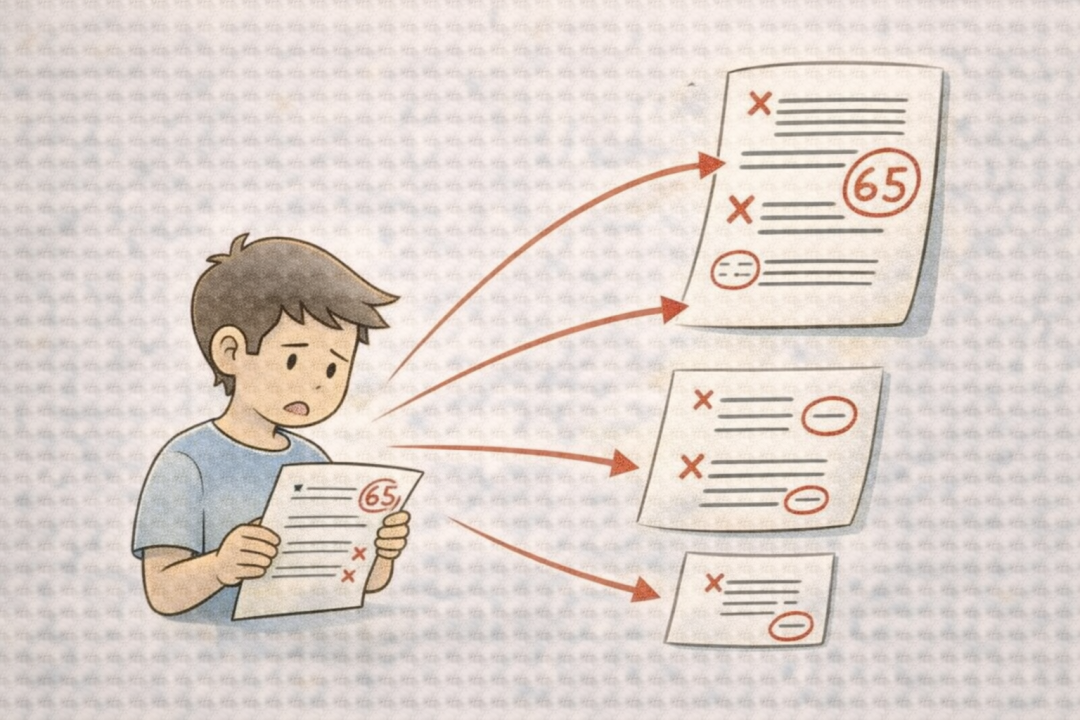 反向传播比喻：从低分试卷反向追溯错误来源