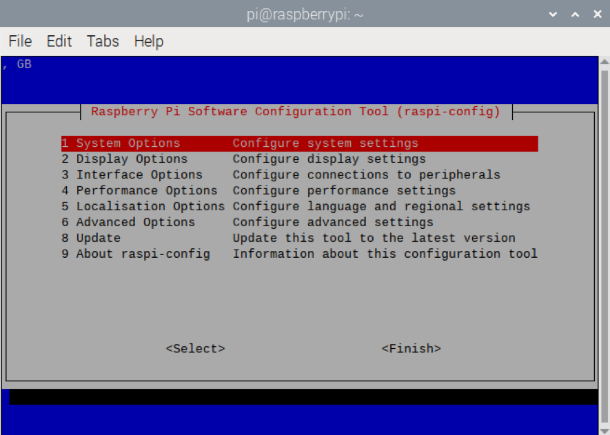 raspi-config配置主界面