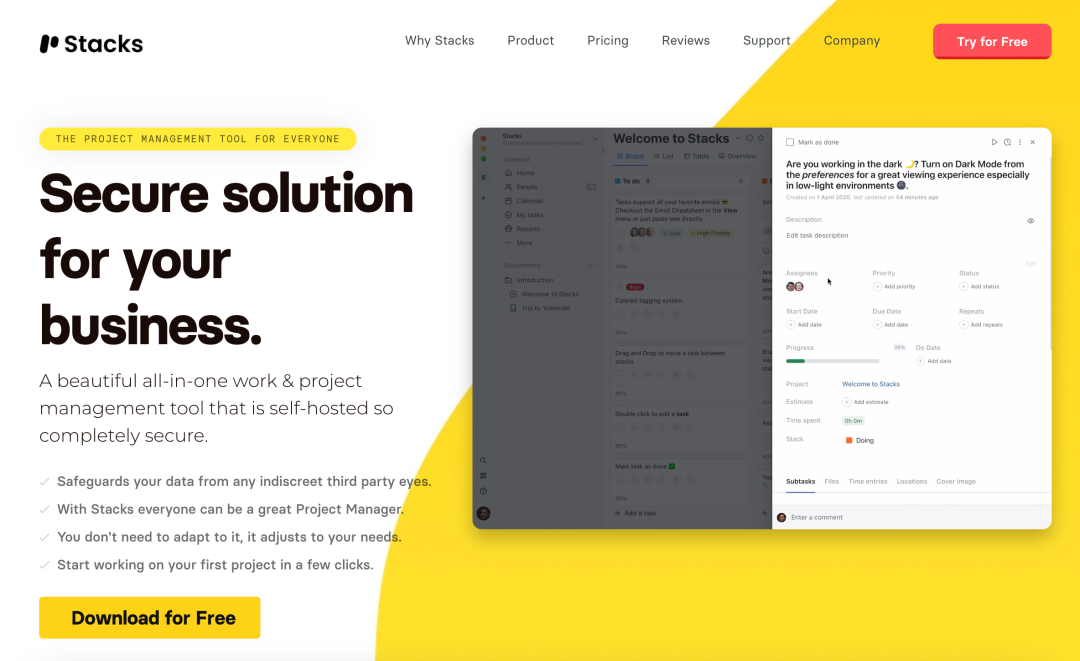 Stacks2项目管理工具界面展示