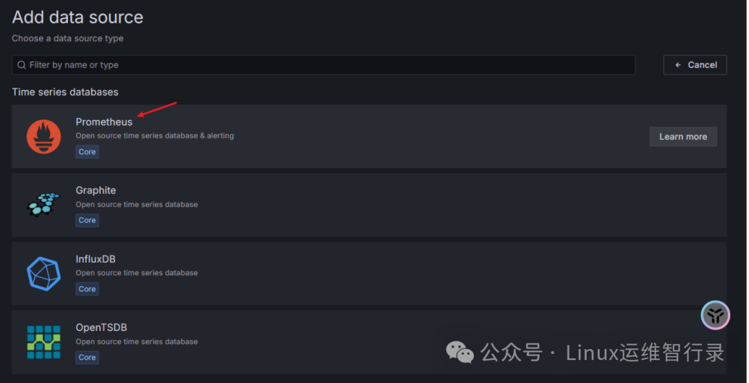 选择Prometheus数据源类型
