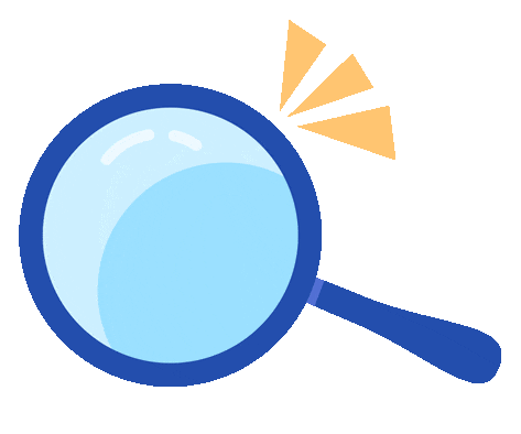 蓝色放大镜图标